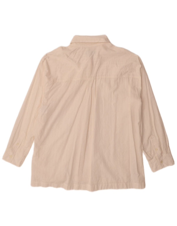 Benetton Γυναικείο πουκάμισο Oversized Φόρεμα UK 10 Small White ριγέ βαμβακερό