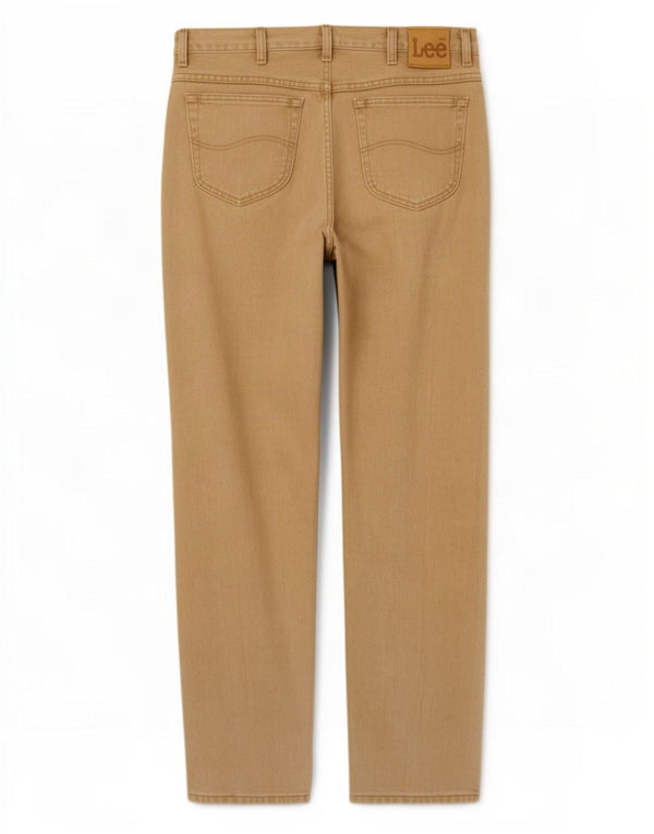 Lee Mens Straight Jeans W38 L34 Μπεζ βαμβακερό