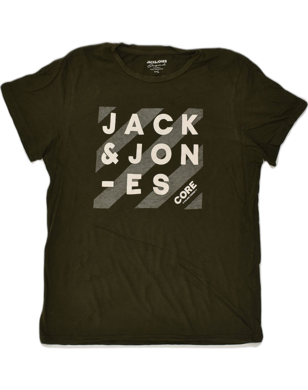 JACK & JONES Mens Graphic T-Shirt Top Large Khaki Cotton | Vintage Jack & Jones | Thrift | Second-Hand Jack & Jones | Used Clothing | Messina Hembry 