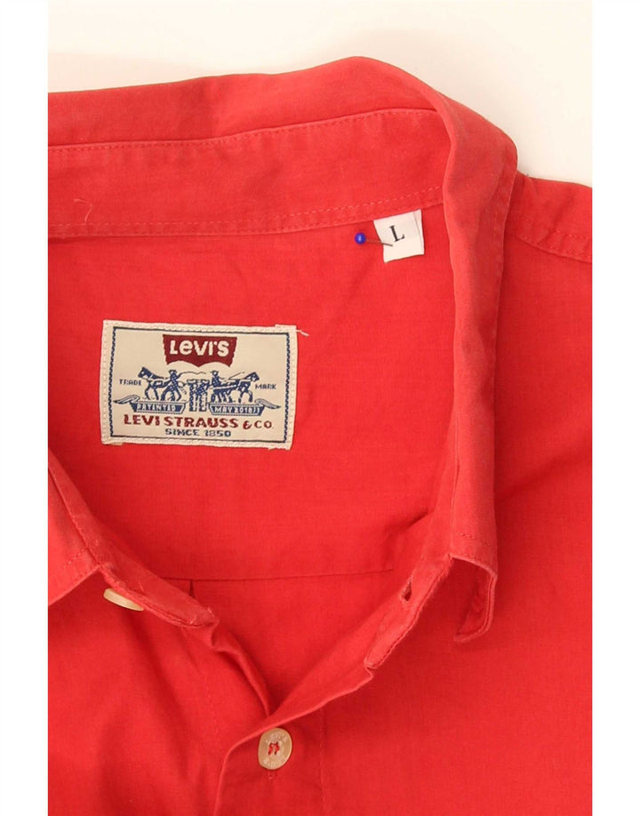Ανδρικό κοντομάνικο πουκάμισο Levi's κόκκινο μεγάλο