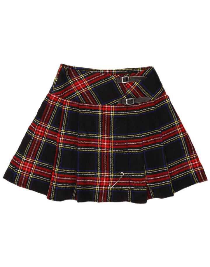 Vintage Γυναικεία Mini Wrap Φούστα W30 Medium Navy Blue καρό ακρυλικό