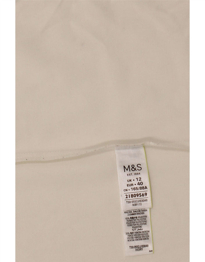 MARKS & SPENCER Γυναικείο μπουφάν 3/4 μανίκι ανοιχτό μπλέιζερ UK 12 μεσαίο λευκό