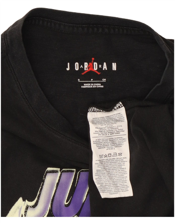 JORDAN Ανδρικό γραφικό T-Shirt Top Μικρό μαύρο βαμβακερό