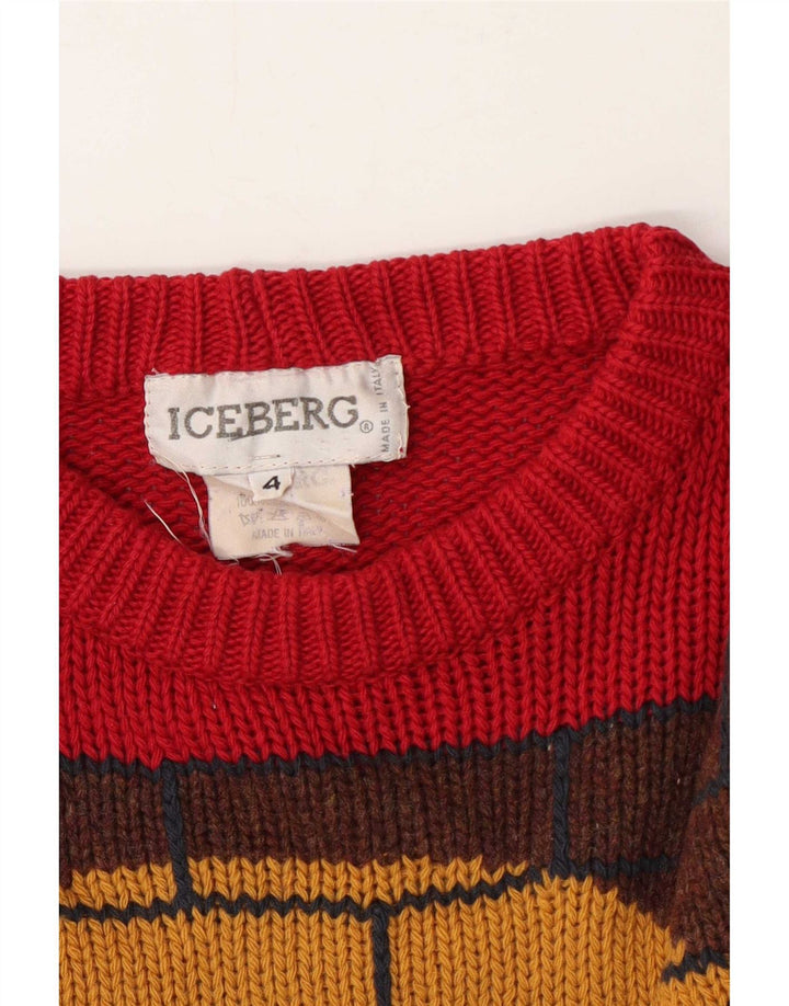 Ανδρικό πουλόβερ Iceberg Graphic Crew Neck Jumper Μεσαίο κόκκινο μαλλί