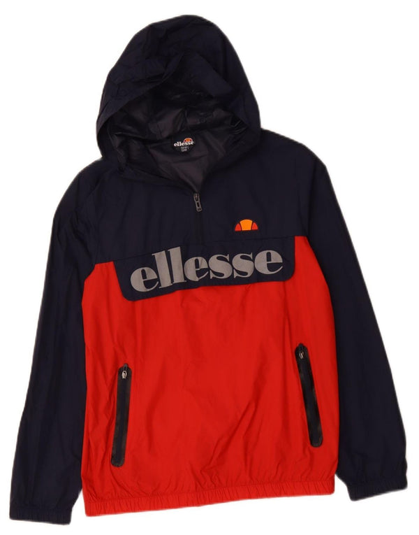 Ellesse Boys Hooded Graphic Anorak Jacket 13-14 Years Navy Blue Colourblock
