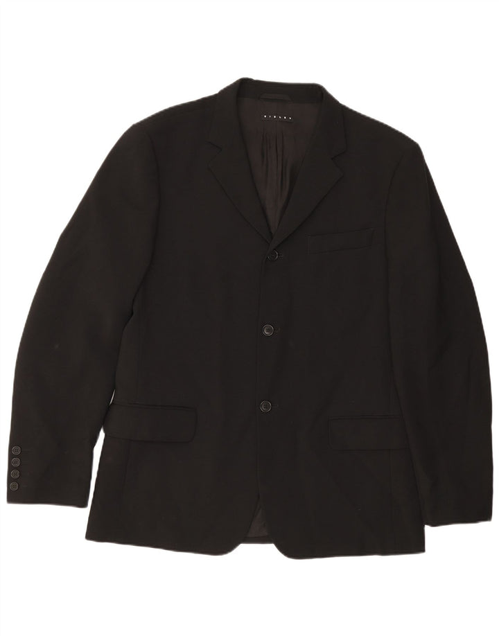 Sisley Ανδρικό τζάκετ Blazer 3 κουμπιών IT 50 μεγάλο μαύρο πολυεστέρα