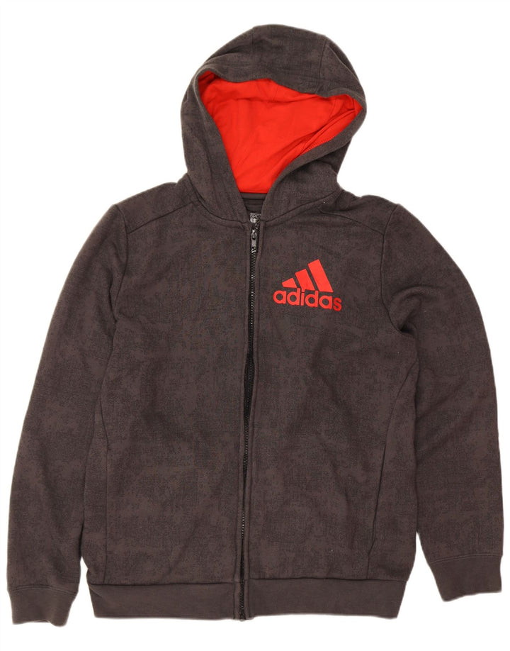 Πουλόβερ Adidas Boys Graphic Zip Hoodie 13-14 Years Grey Polyester