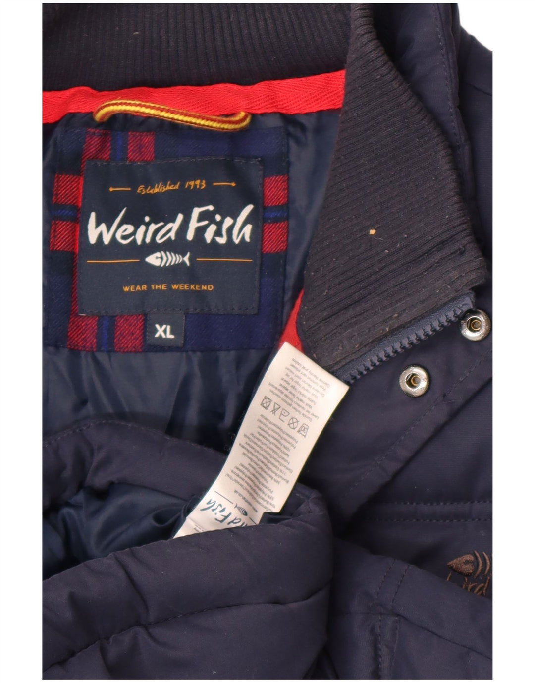 Weird Fish Mens Padded Gilet UK 42 XL Navy Blue Polyester