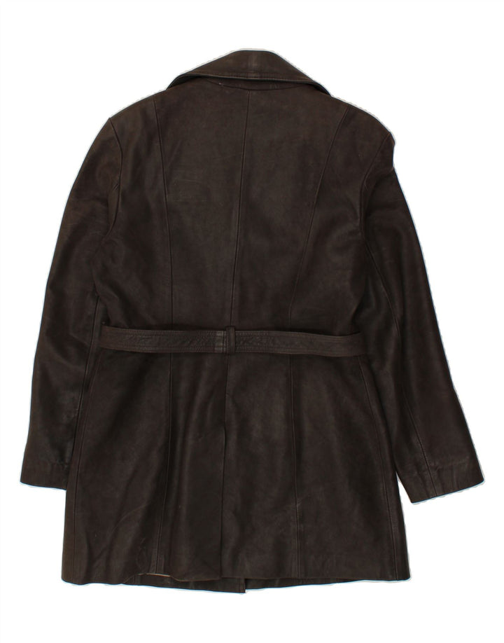 INTUITION Womens Leather Coat UK 14 Large Brown Leather Vintage Intuition and Second-Hand Intuition from Messina Hembry 