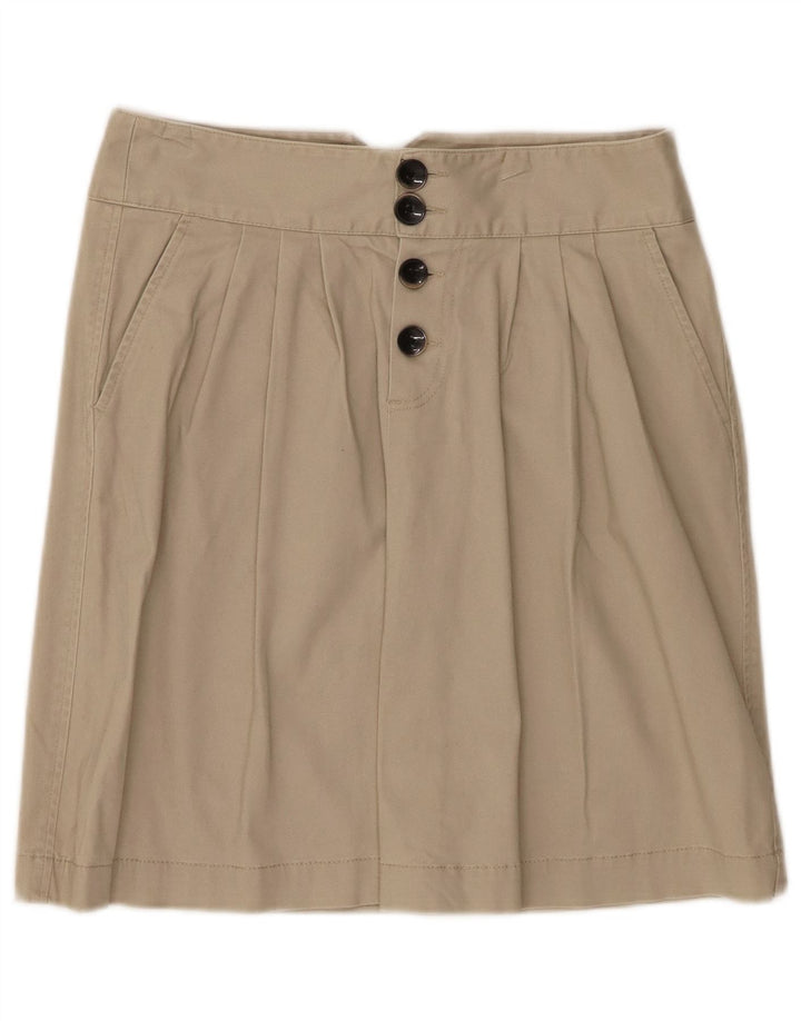 BENETTON Γυναικεία Μίνι Φούστα IT 40 Small W28 Μπεζ βαμβακερή