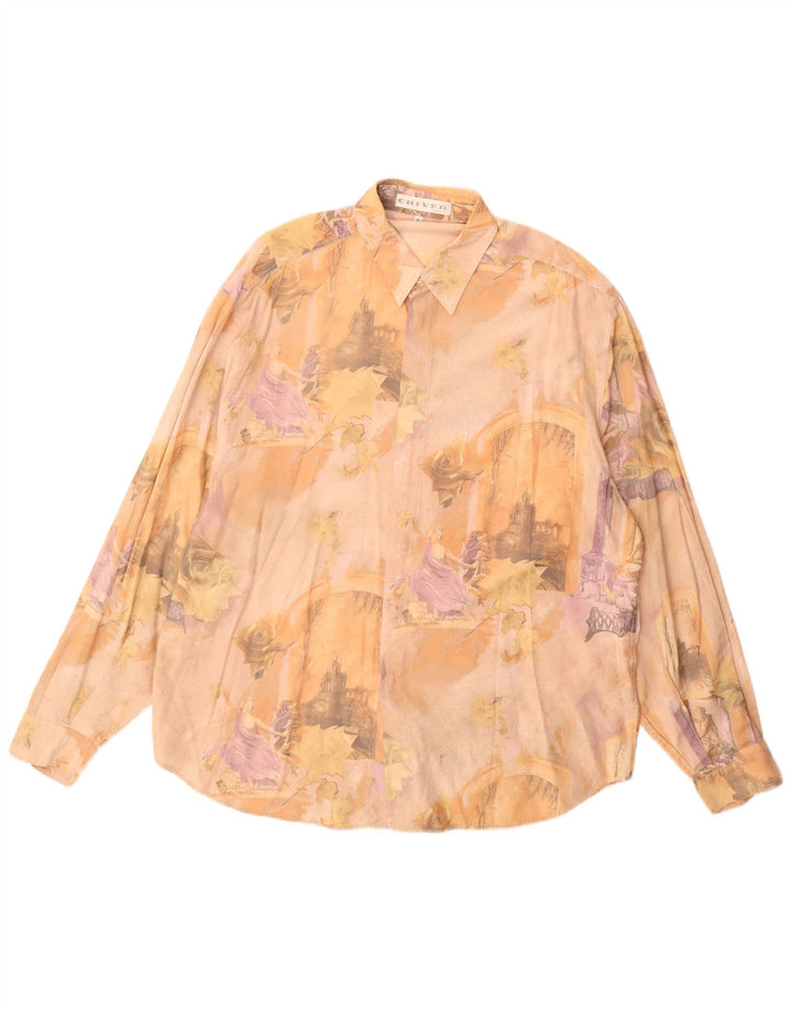 Ανδρικό γραφικό πουκάμισο Criver με μεγάλο μπεζ βισκόζη