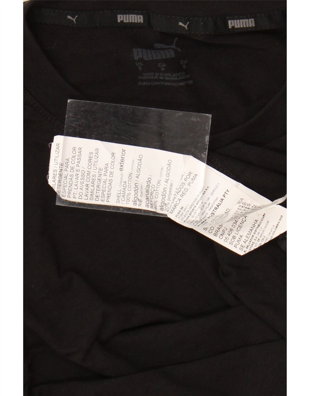 PUMA Ανδρικό γραφικό μπλουζάκι μακρυμάνικο μικρό μαύρο βαμβακερό