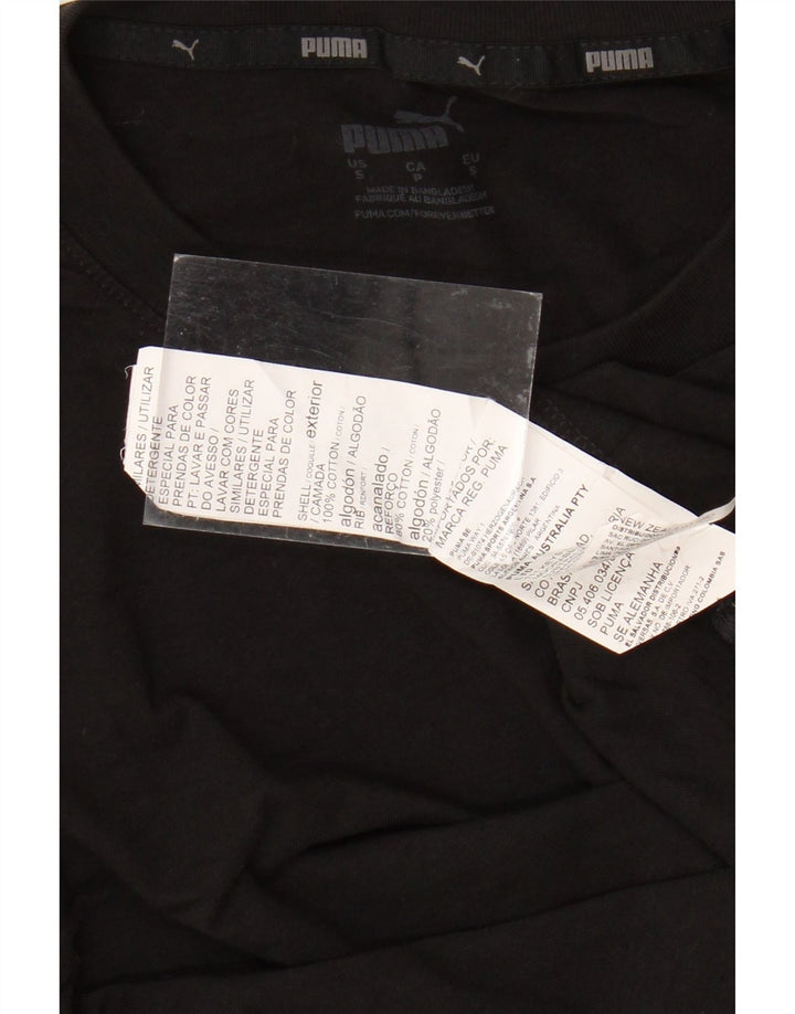 PUMA Ανδρικό γραφικό μπλουζάκι μακρυμάνικο μικρό μαύρο βαμβακερό