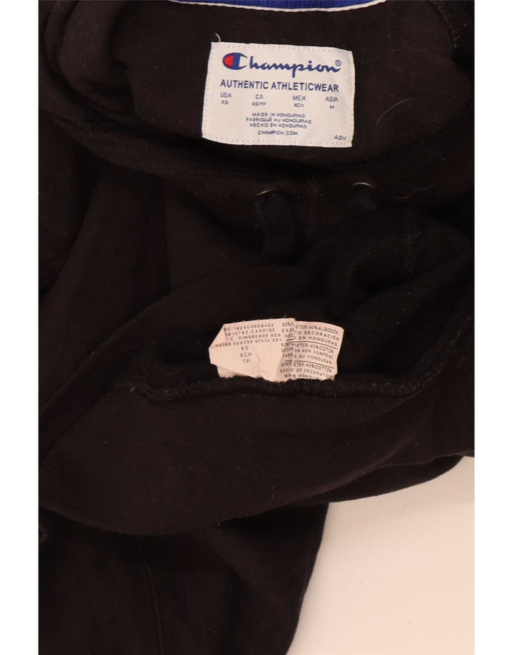 Champion Mens Graphic Hoodie Jumper XS Black Polyester