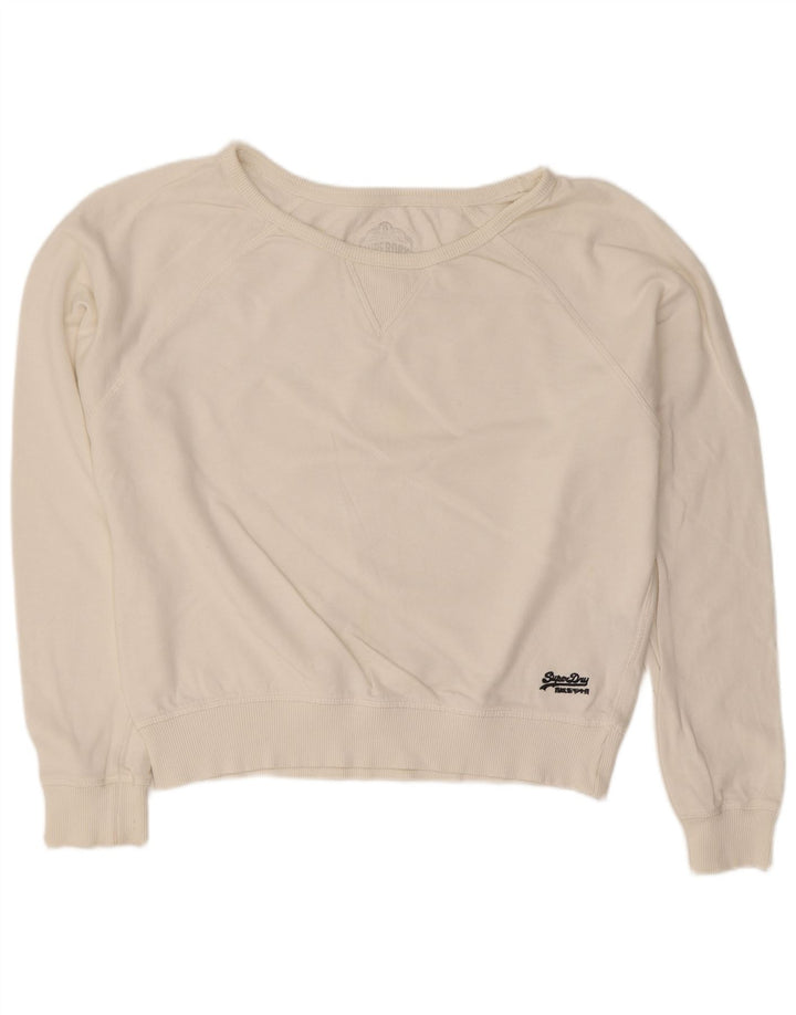 Superdry Γυναικεία Φούτερ Jumper UK 16 Large Λευκό Βαμβακερό