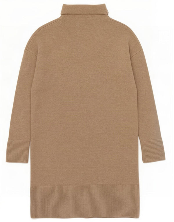 Massimo Dutti Γυναικείο φόρεμα με φαρδιά μπλούζα UK 6 XS Μπεζ μαλλί
