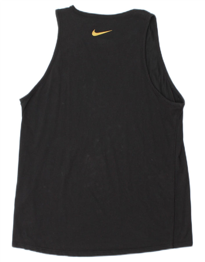 Ανδρικό φανελάκι με γραφικό κοψίματα Nike, μικρό μαύρο βαμβακερό