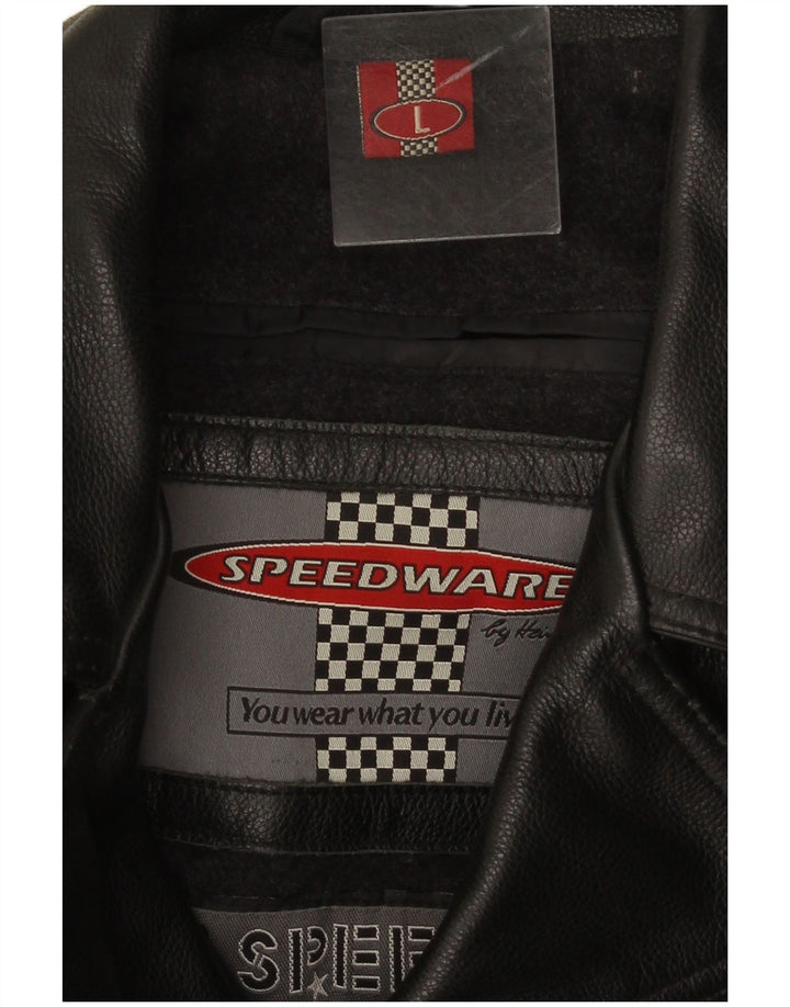 HEIN GERICKE Ανδρικό Δερμάτινο Biker Jacket UK 40 Large Black Leather