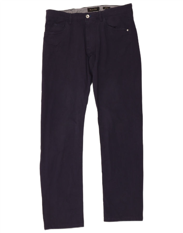 MASSIMO DUTTI Ανδρικό Slim Fit Casual Παντελόνι EU 42 Large W32 L31 Navy Blue