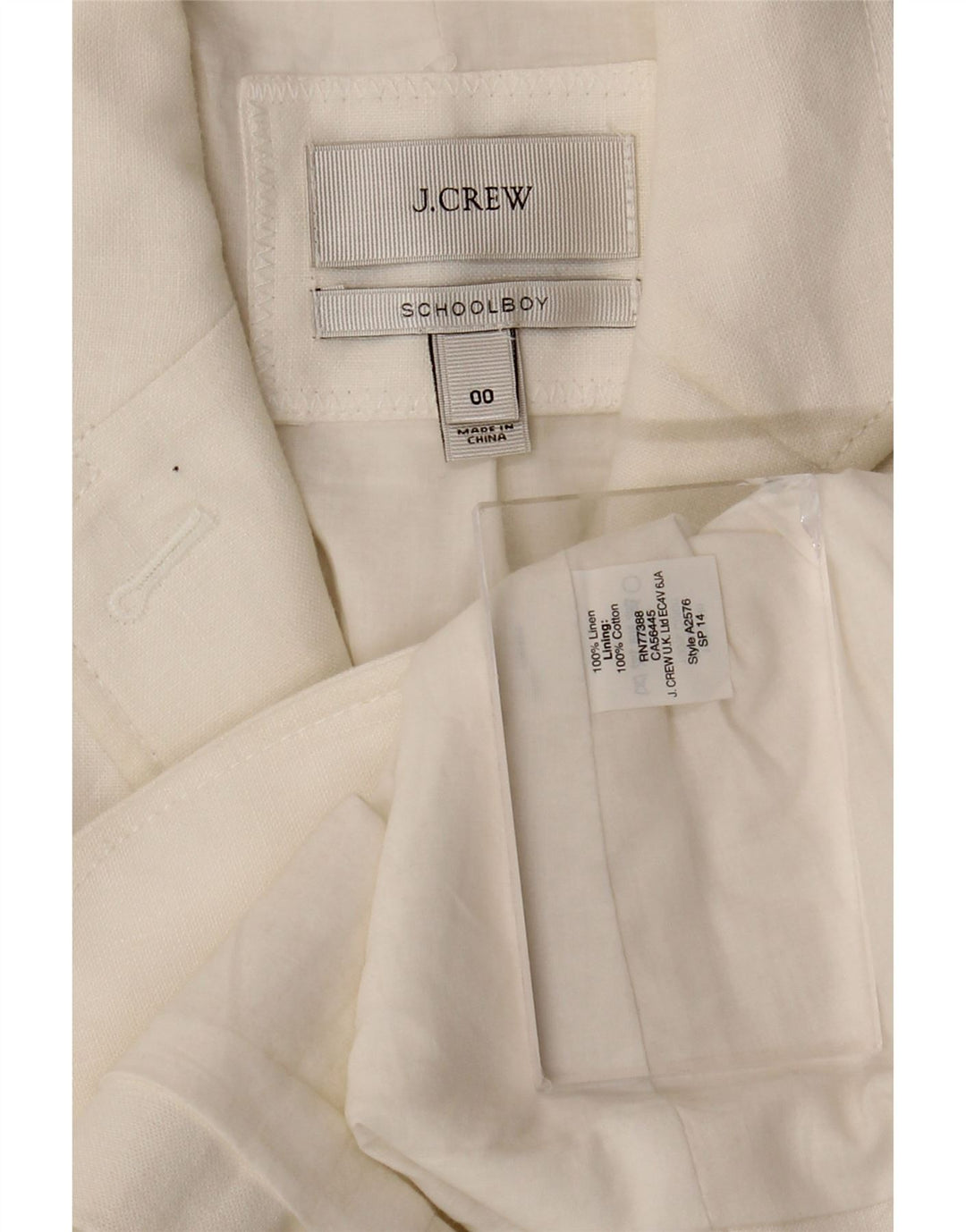J. Crew Γυναικείο Μπουφάν Blazer US 00 2XS Λευκό Λινό