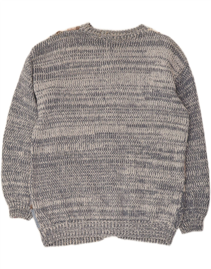 PARAMOUR Γυναικεία ζακέτα πουλόβερ One Size Blue Patchwork Ramie