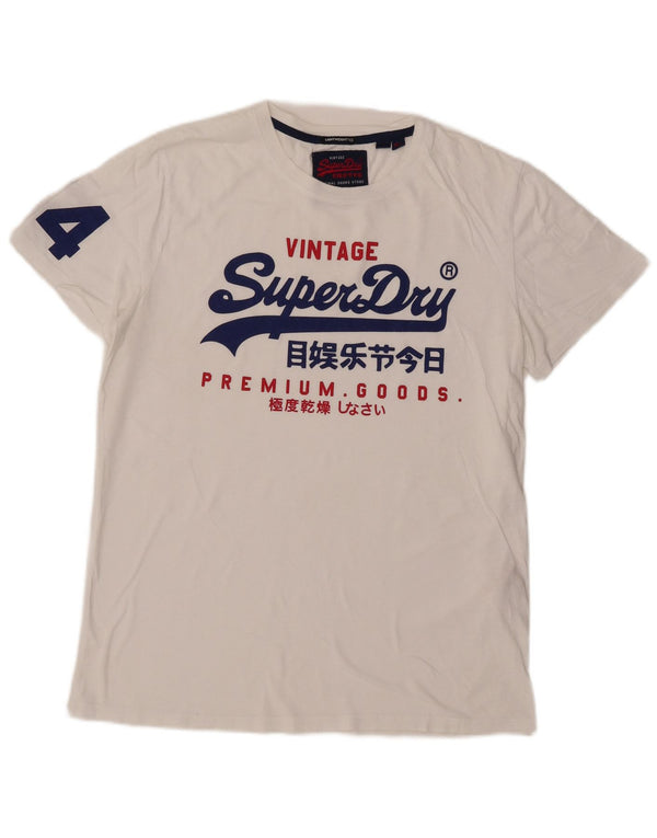 Ανδρικό γραφικό T-Shirt Superdry Top XL Λευκό βαμβακερό