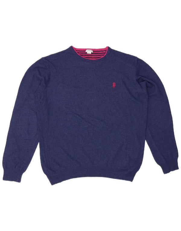 US POLO ASSN. Γυναικείο πουλόβερ με λαιμόκοψη UK 20 2XL Navy Blue