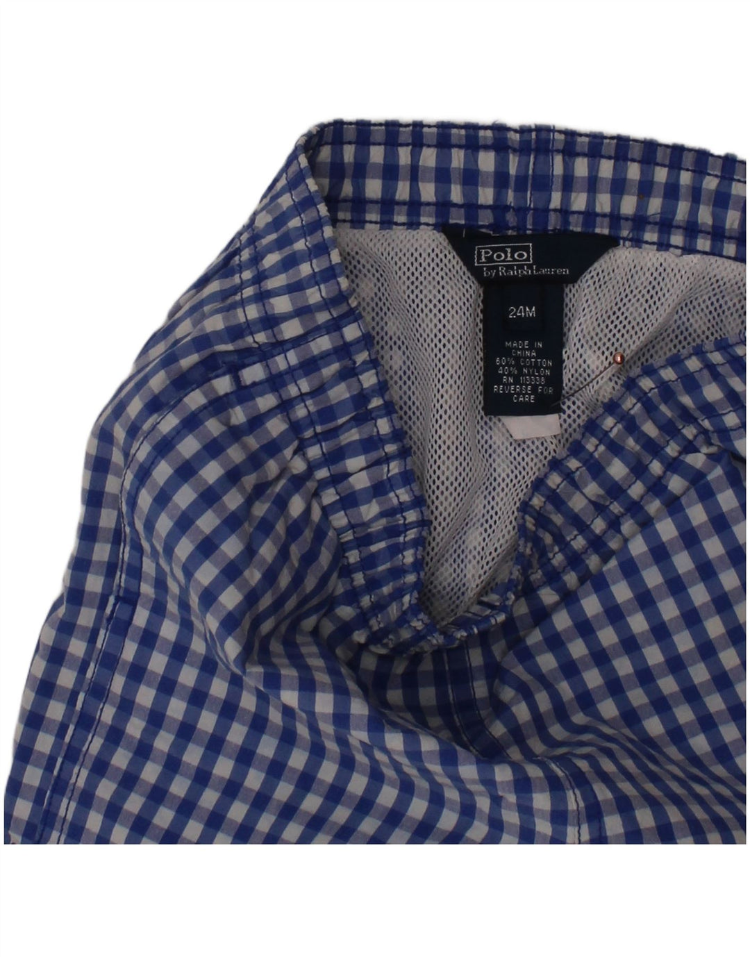 POLO RALPH LAUREN Βρεφικά αγόρια μαγιό 18-24 μηνών Blue Gingham Cotton
