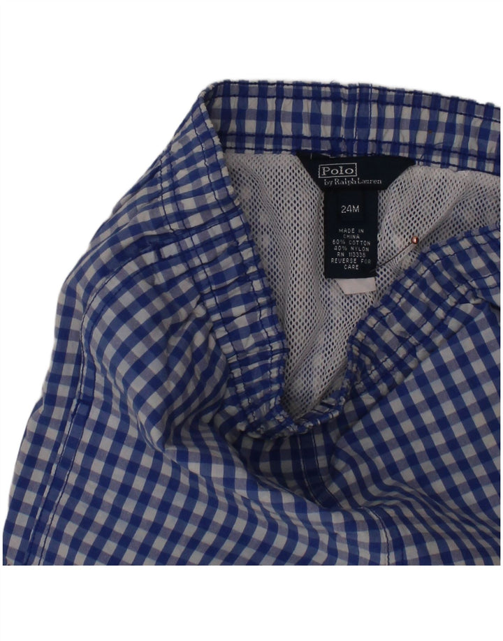 POLO RALPH LAUREN Βρεφικά αγόρια μαγιό 18-24 μηνών Blue Gingham Cotton