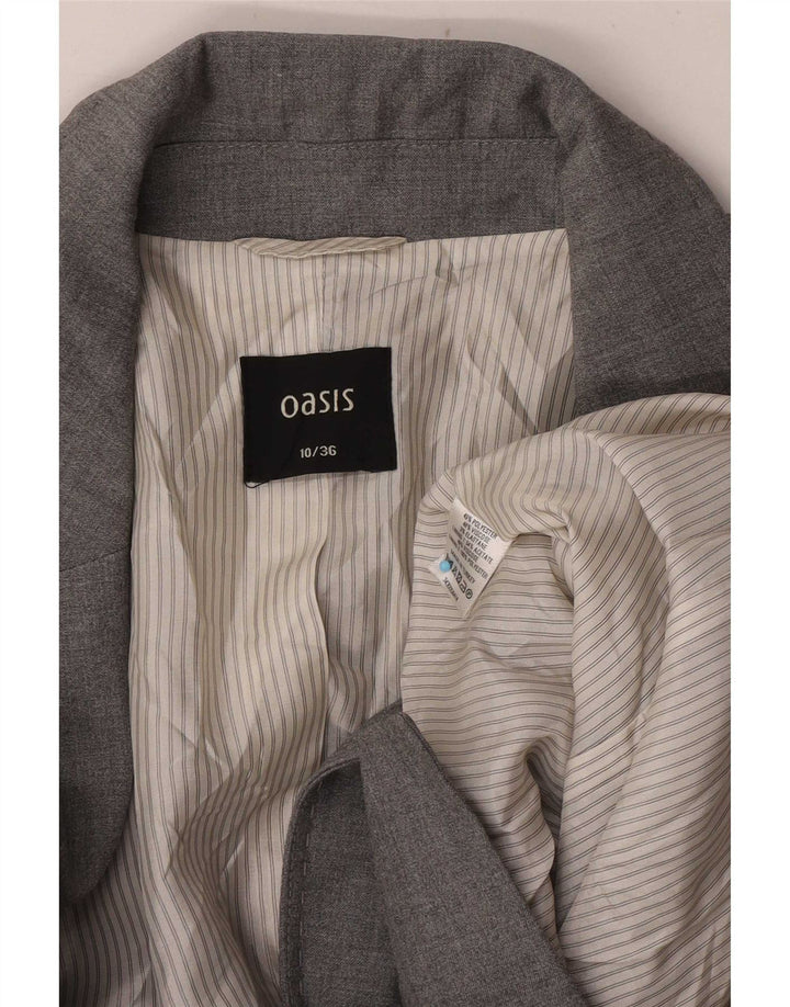 Oasis Γυναικείο σακάκι 1 κουμπιού σακάκι UK 10 Small Grey Polyester
