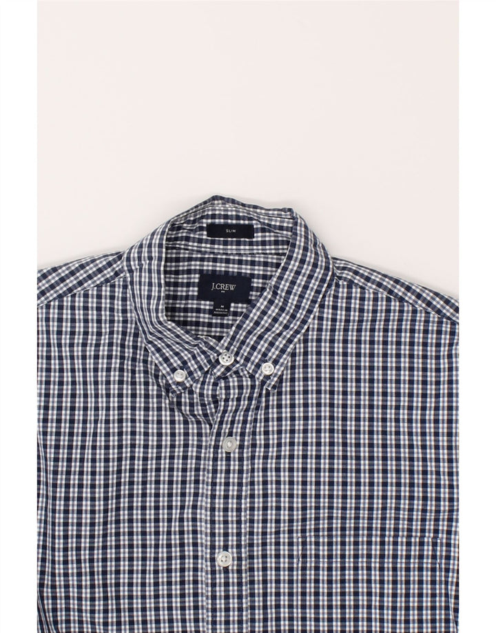 J. CREW Mens Slim Shirt Medium Blue Check Cotton Vintage J. Crew and Second-Hand J. Crew from Messina Hembry 