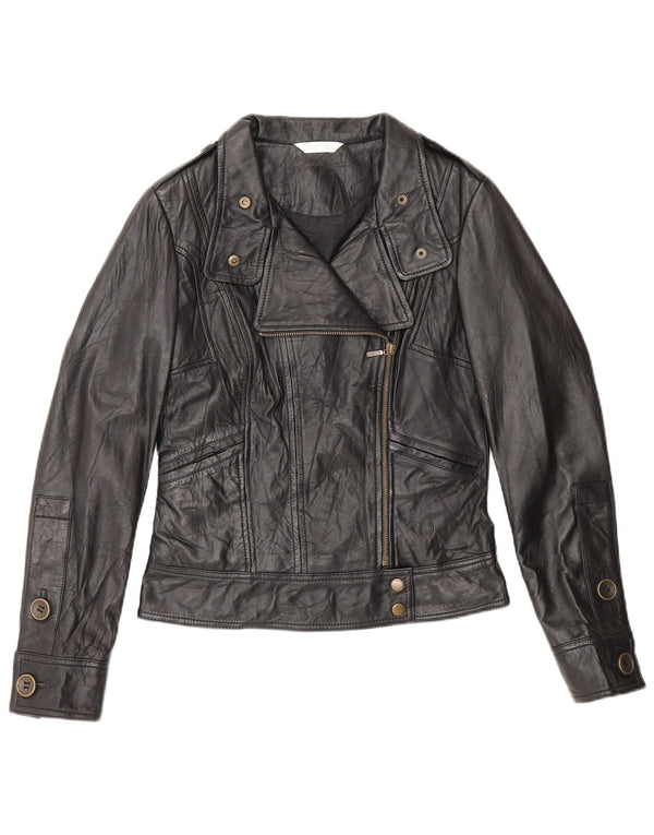 Promod Γυναικείο Δερμάτινο Μπουφάν Biker UK 8 Small Black