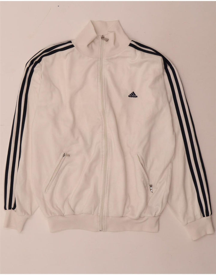 Ανδρική αθλητική φόρμα Adidas κανονική εφαρμογή Μπουφάν UK 36/38 Μικρό λευκό πολυεστέρα