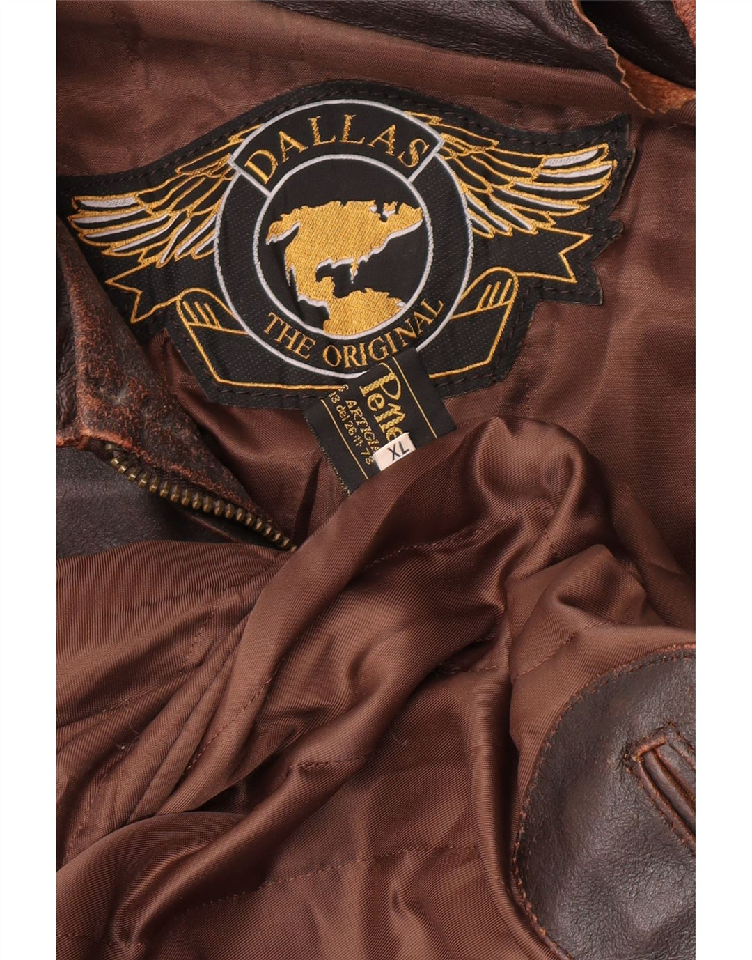 Dallas Ανδρικό Δερμάτινο Μπουφάν UK 42 XL Καφέ Δερμάτινο