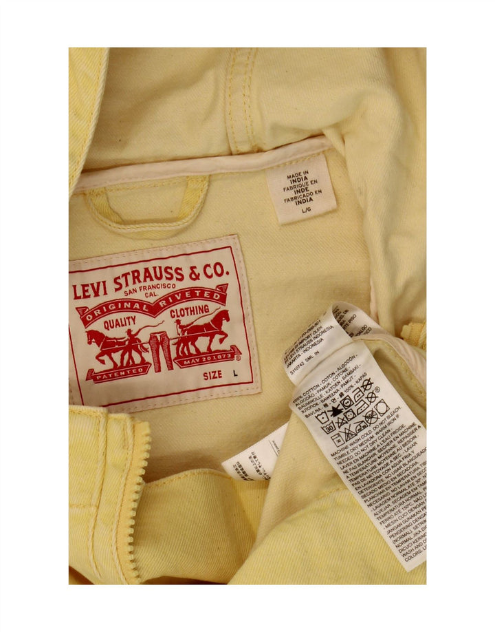 Ανδρικό πουλόβερ με κουκούλα Levi's τζιν μπουφάν UK 40 μεγάλο κίτρινο βαμβάκι