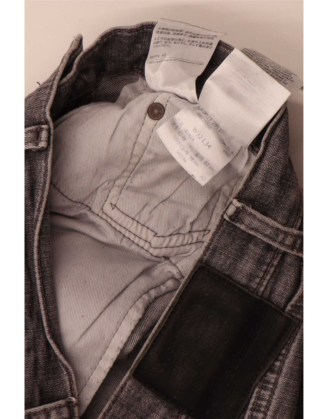 Ανδρικό τζιν Levi's Slim W32 L34 Γκρι βαμβακερό