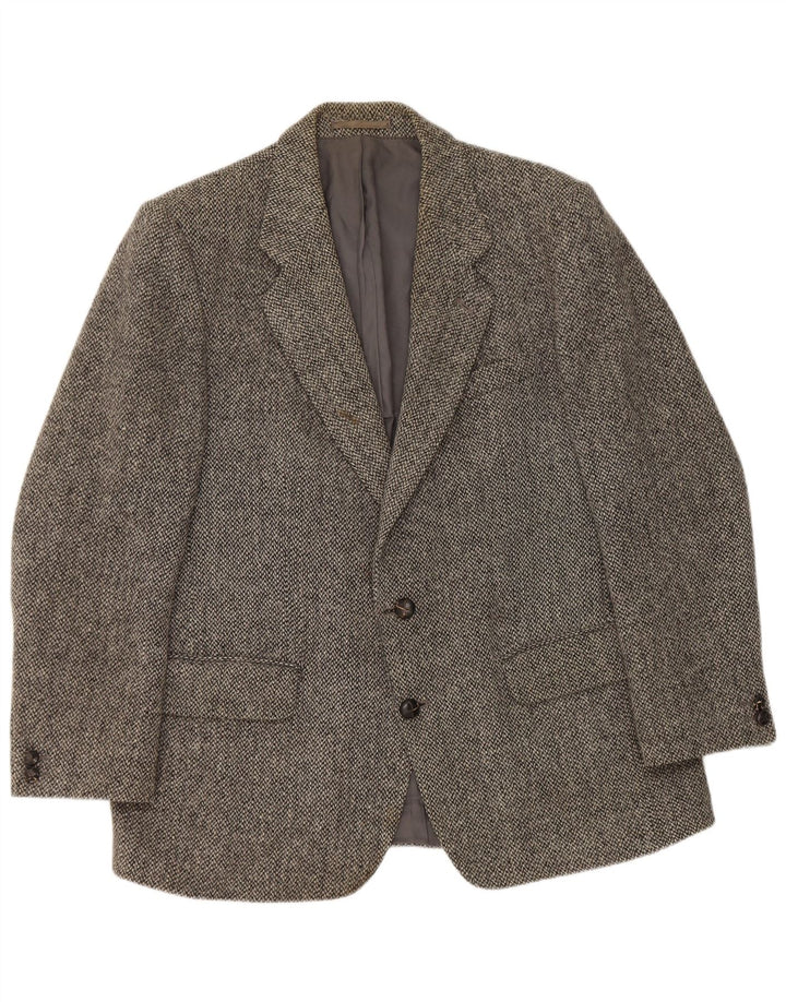 Centaur Mens Harris Tweed Blazer Jacket UK 38 Medium Grey Ψαροκόκκαλο