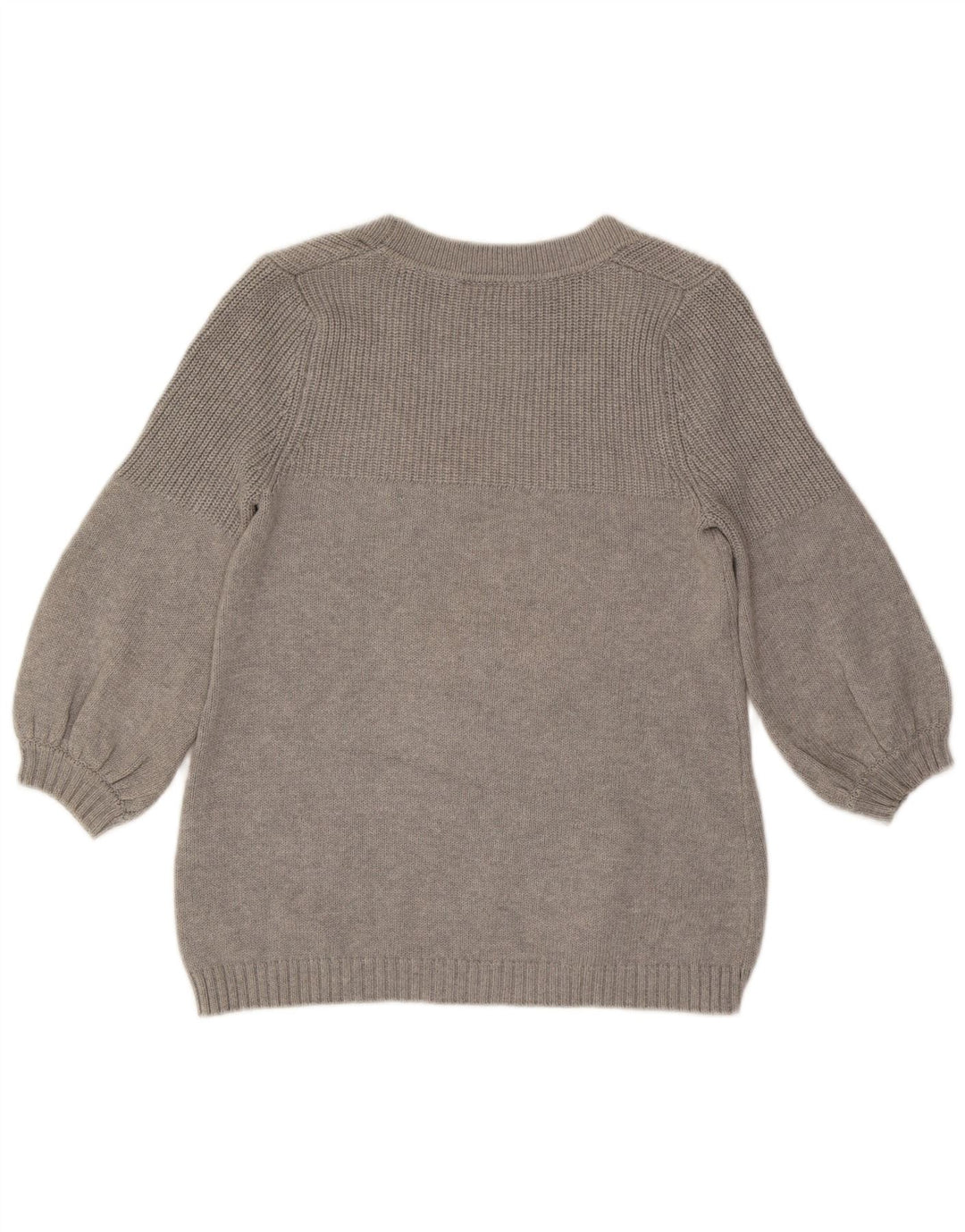 Γυναικείο WAREHOUSE 3/4 Sleeve Boat Neck Jumper UK 12 Medium Grey