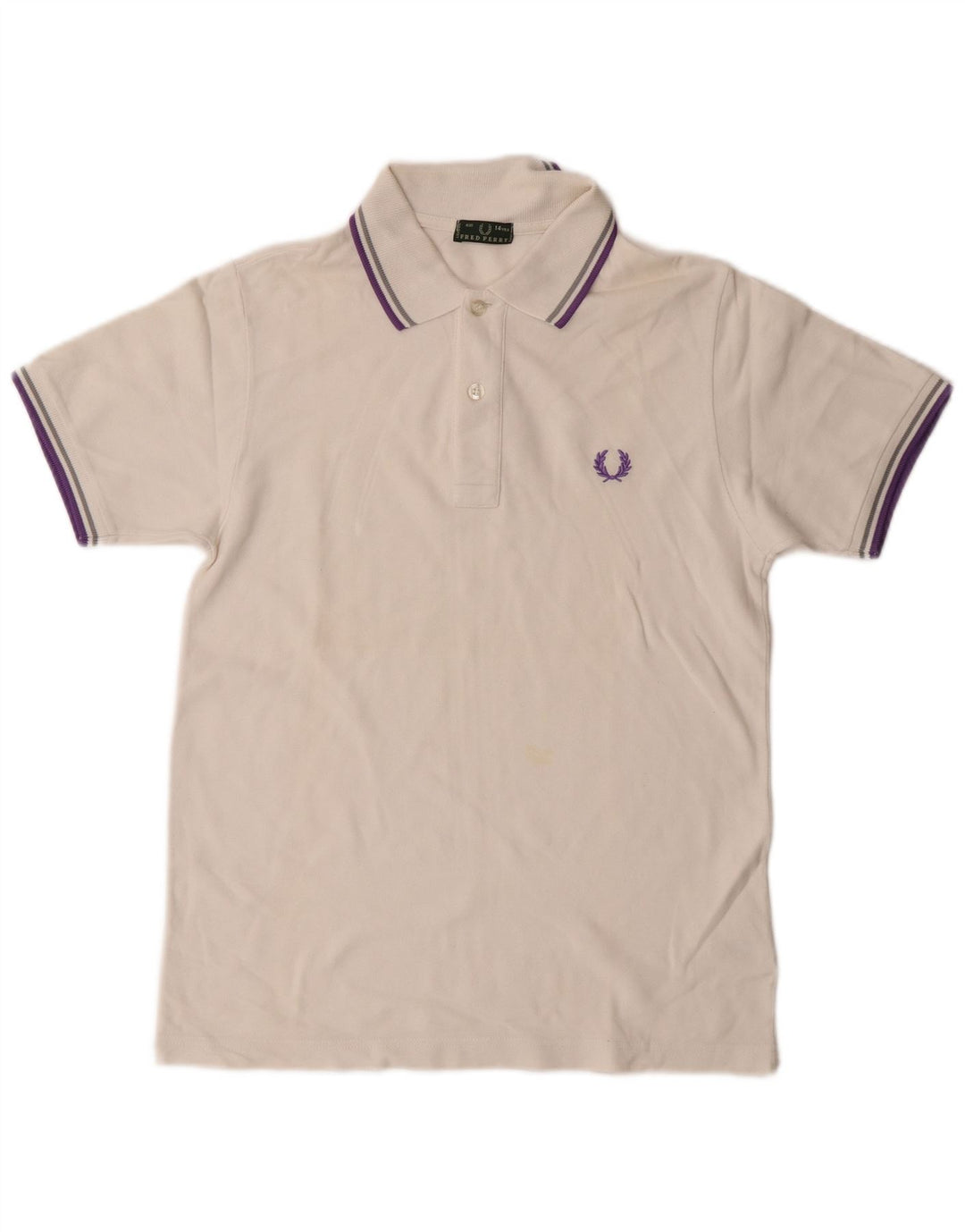 Fred Perry Boys Polo πουκάμισο 13-14 ετών από λευκό βαμβακερό