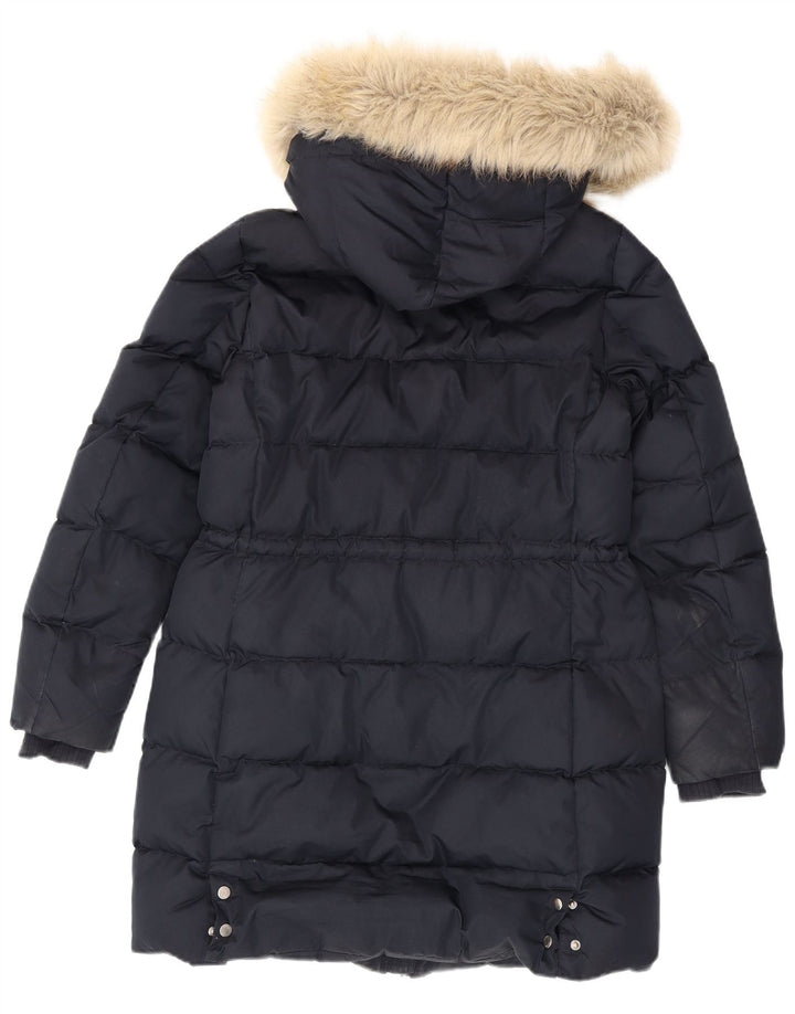 Tommy Hilfiger γυναικείο παλτό με κουκούλα UK 14 Medium Navy Blue Polyester