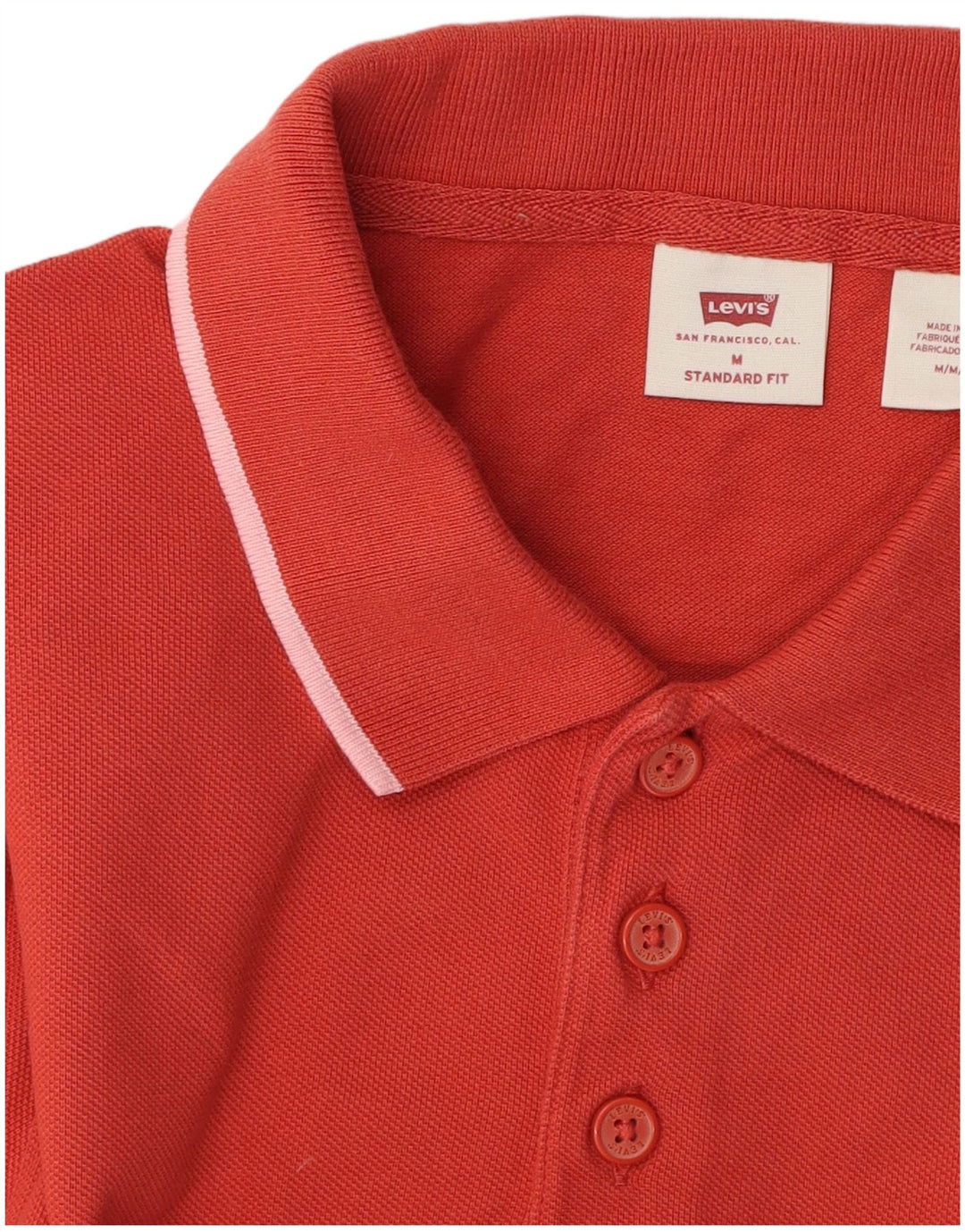 Ανδρικό πουκάμισο πόλο LEVI'S Standard Fit Μεσαίο κόκκινο
