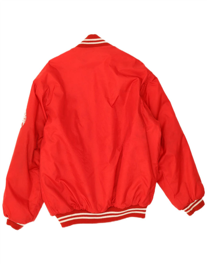 Ανδρικό Vintage Graphic Varsity Jacket UK 38 Medium Red Polyamide