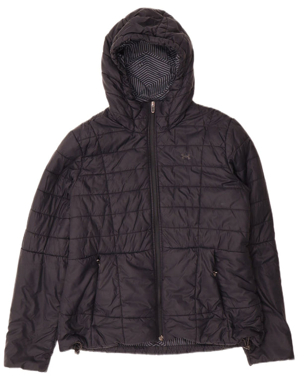 Under Armour Γυναικείο Cold Gear Hooded Jacket UK 16 Large Black Nylon
