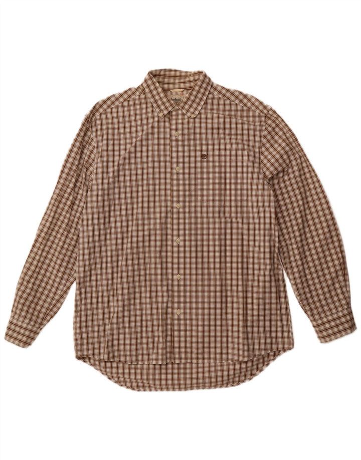 Ανδρικό πουκάμισο Timberland, καφέ μεγάλο βαμβακερό