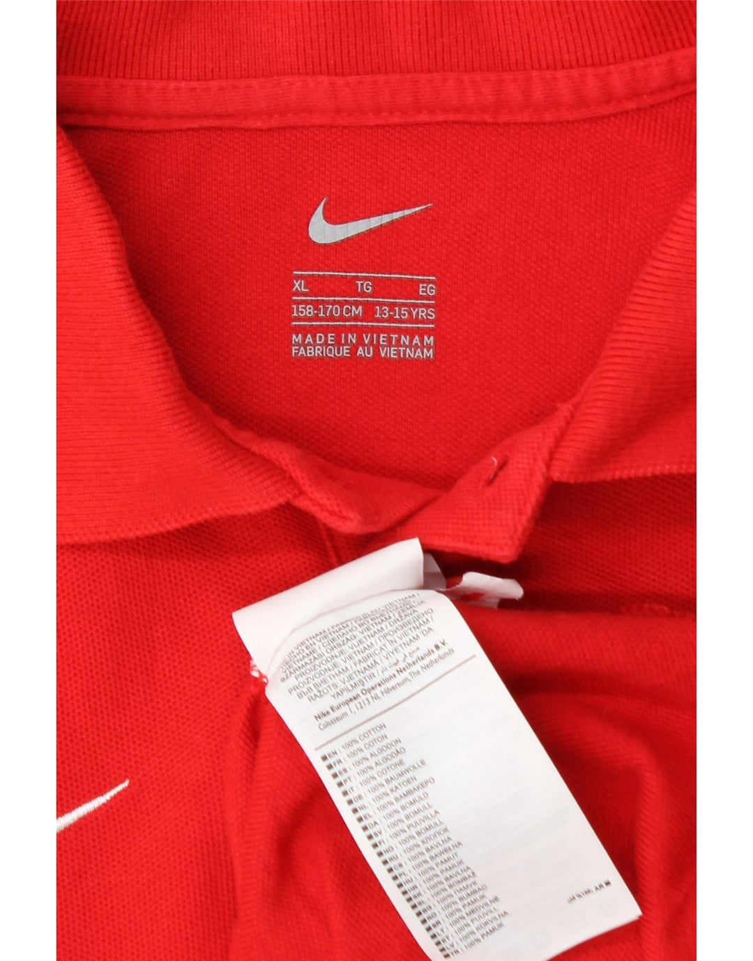 Πόλο μπλουζάκι NIKE για αγόρια 13-14 ετών XL κόκκινο βαμβακερό