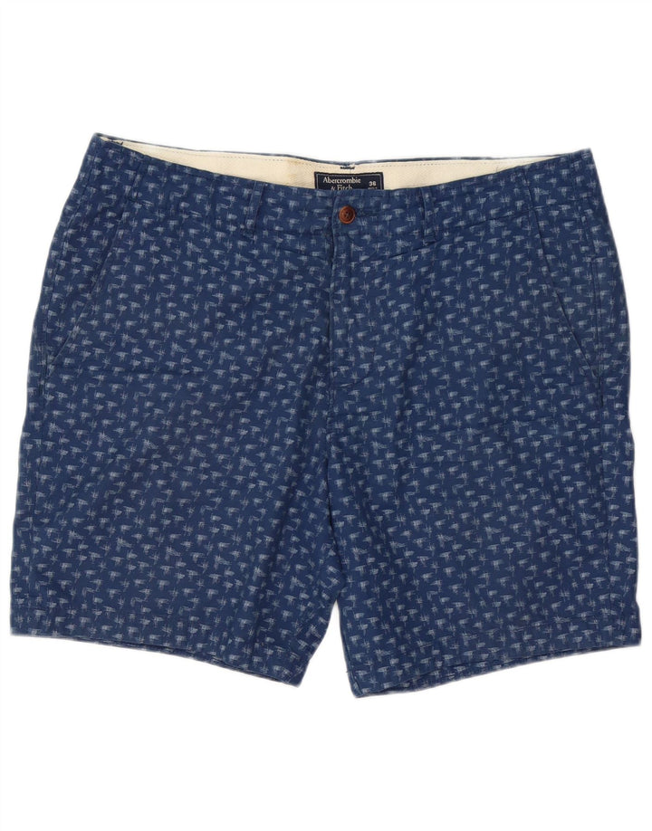 Abercrombie & Fitch Ανδρικό σορτς Chino με αφηρημένο σχέδιο W36 μεγάλο μπλε ναυτικό