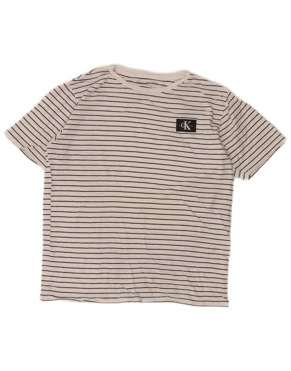 CALVIN KLEIN JEANS T-shirt για κορίτσια 14-15 ετών μεγάλο λευκό ριγέ