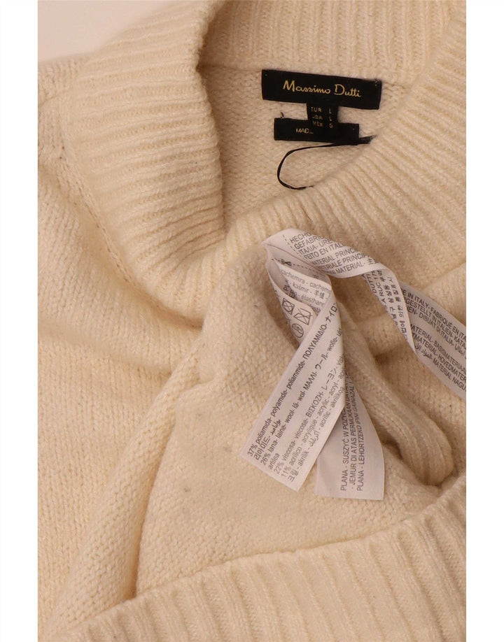 Massimo Dutti Γυναικείο πουλόβερ με λαιμό χελώνα UK 16 Large Off White