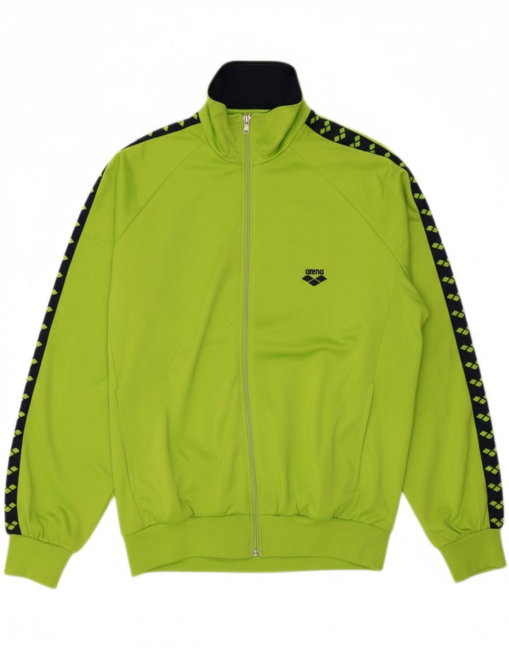 ARENA Mens Graphic Tracksuit Top Jacket XL Green Colourblock Vintage Arena and Second-Hand Arena from Messina Hembry 