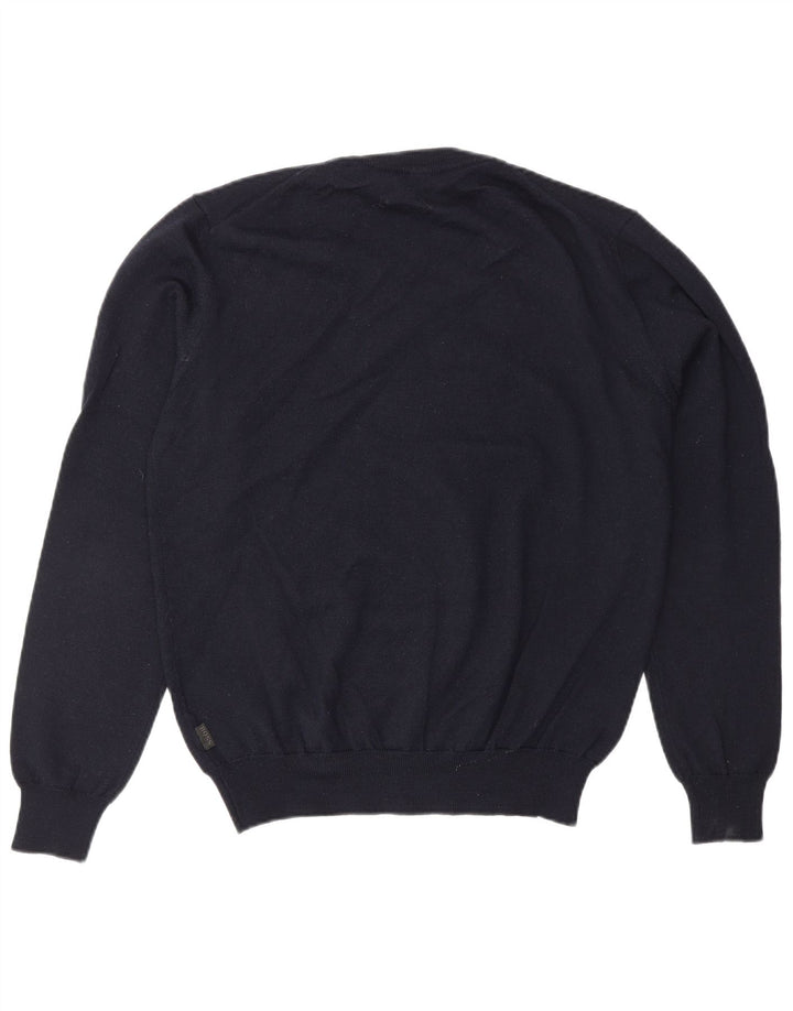 HUGO BOSS Mens V-Neck Jumper Sweater Small Navy Blue
